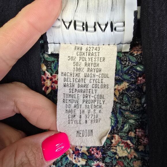 Vintage Cabrais Collection Jacket Womens M Patchwork Floral Artsy Boho 80s Retro - Picture 6 of 15